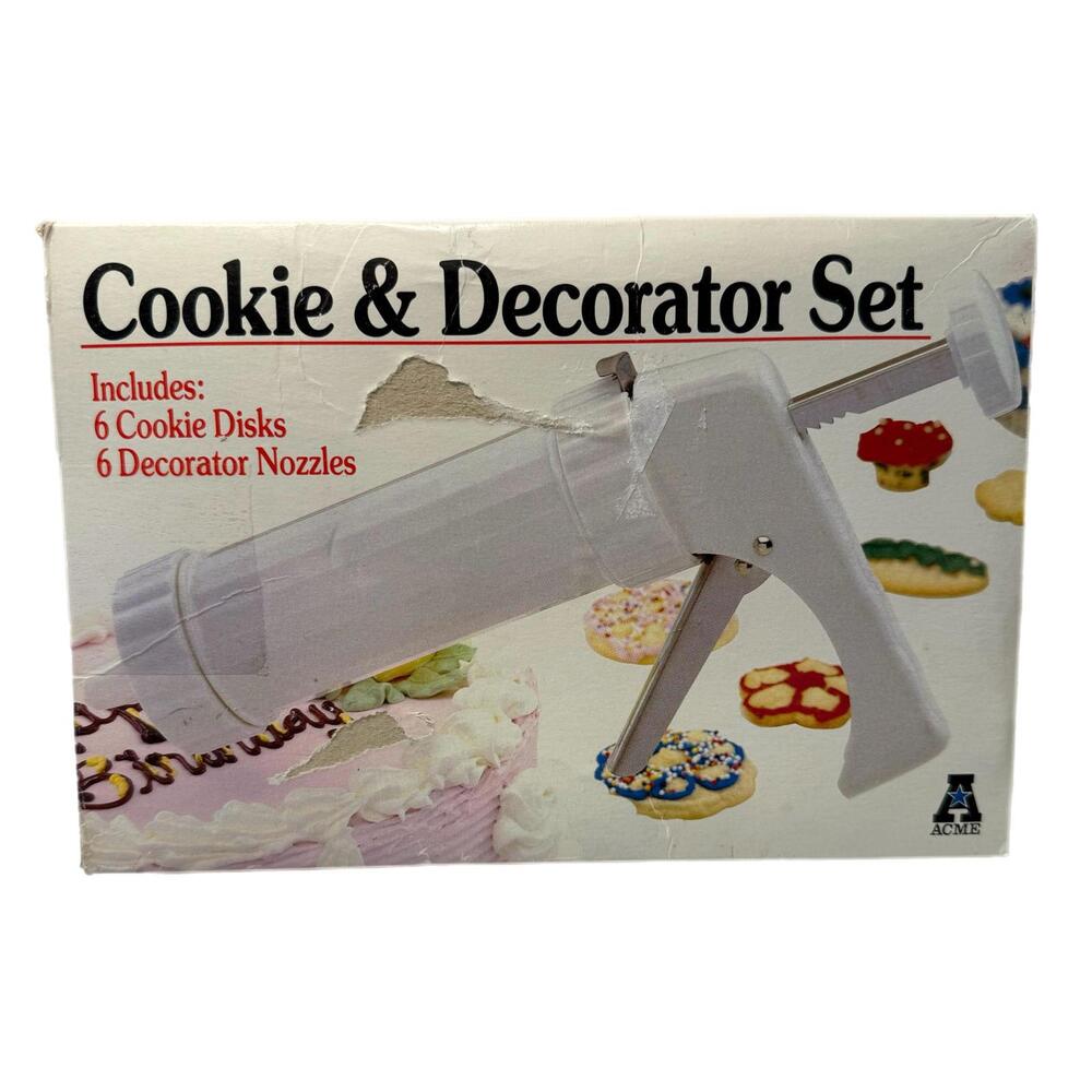 NEW Acme Cookie & Decorator Set – 6 Disks + 6 Nozzles
